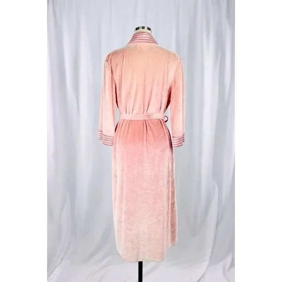 Vintage 1960's Pink Velvet Quilted Satin Robe Dressing Gown - Picture 6 of 13